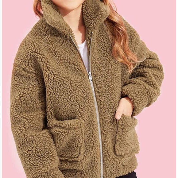 Cozy Teddy Coat Faux Fur Sherpa Fleece Zip Jacket - Picture 3 of 3